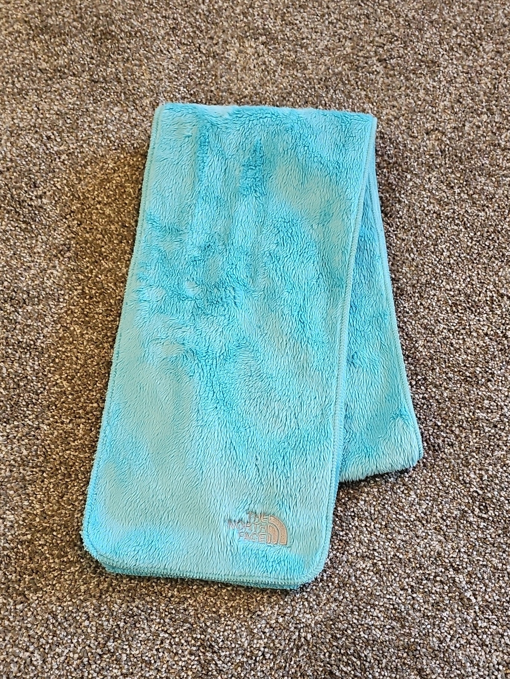 The North Face Aqua Blue Fuzzy Scarf